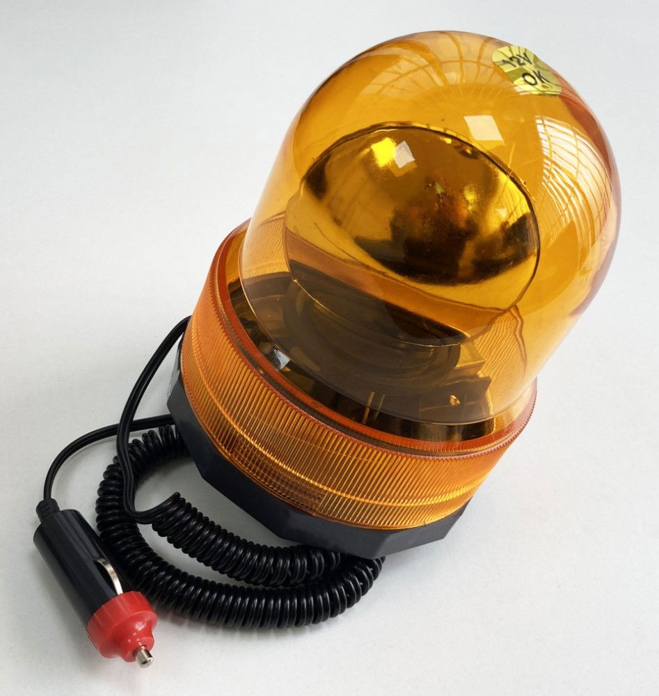 HAZARD LAMP AMBER 12v MAGNETIC BASE 2.44m LEAD - TOOLZONE KDPTO086