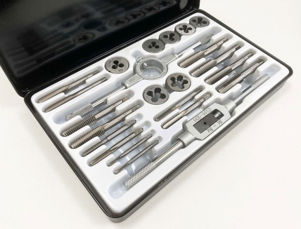 TAP AND DIE SET WHITWORTH 23 PIECE ALLOY STEEL 1/8-1/2 bsw - TOOLZONE KDPTP126