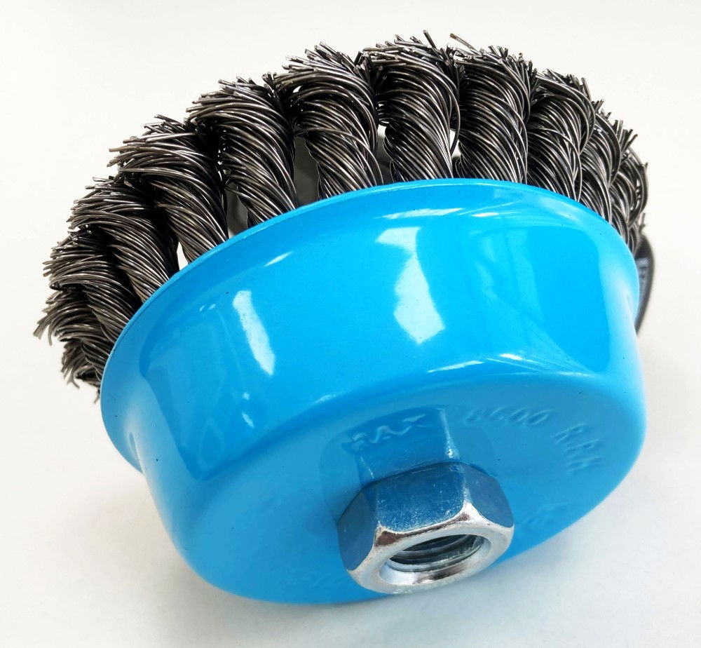 TWIST KNOT WIRE CUP BRUSH 4 M14 THREAD - TOOLZONE KDPWB002