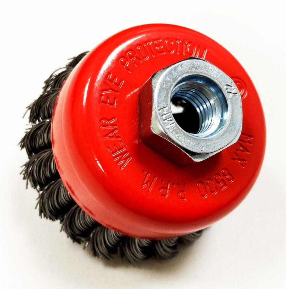 KNOT CUP BRUSH PROFESSIONAL M14 80mm OUTSIDE DIAMETER - TOOLZONE KDPWB004