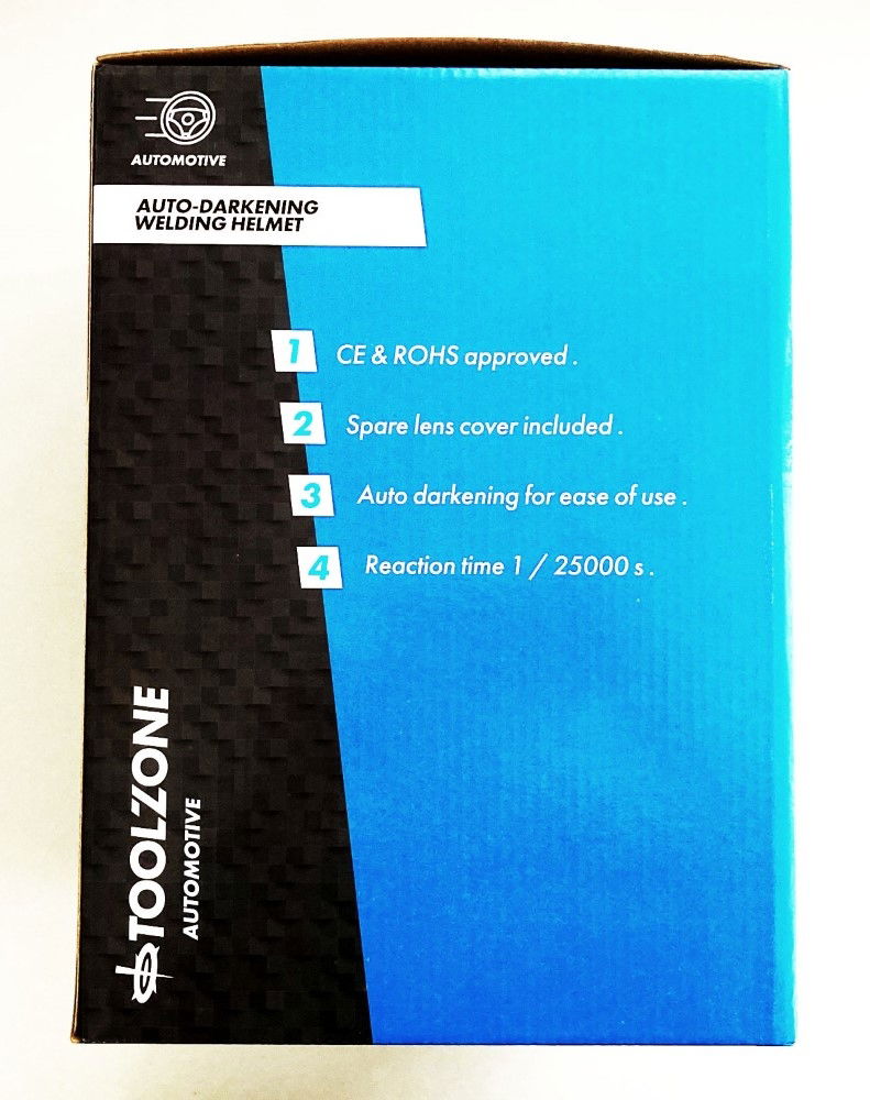 AUTO DARKENING WELDERS HELMET BLUE VARIABLE CONTROL - TOOLZONE KDPWH010B