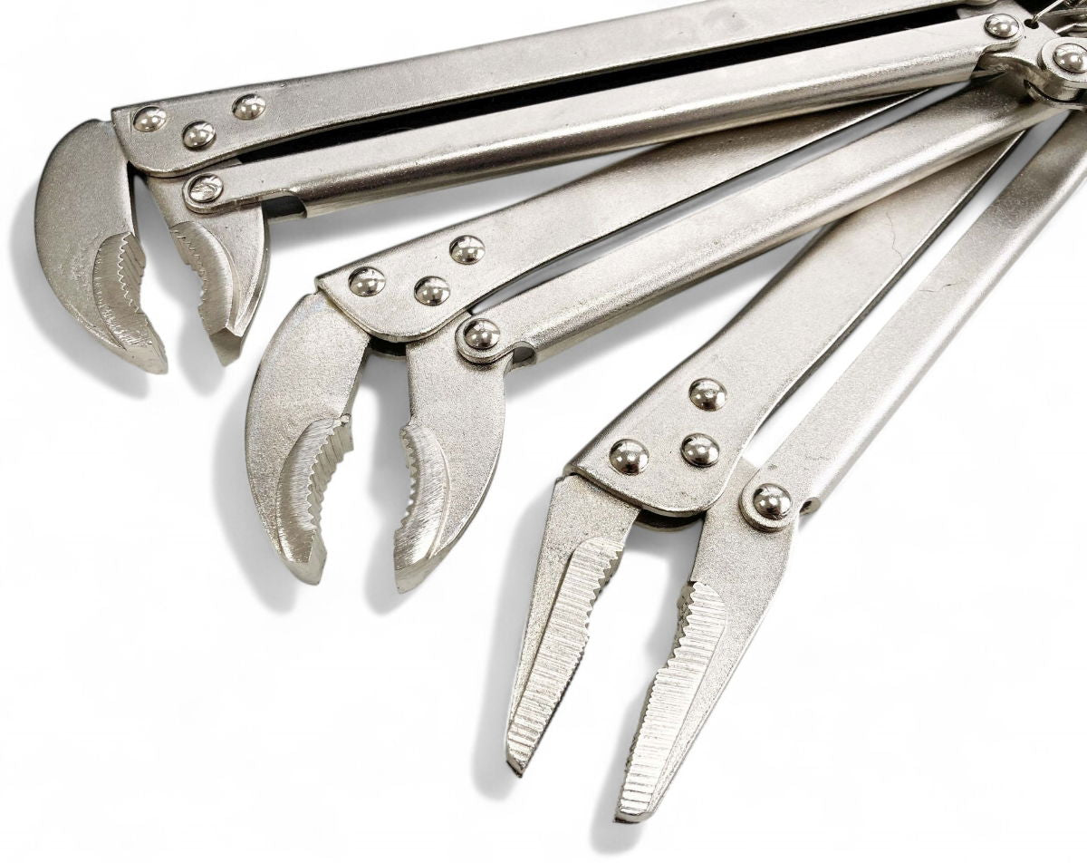 LOCKING PLIER SET 3 PIECE 15 STRAIGHT 45 DEGREE 90 DEGREE - TOOLZONE KDPWR119