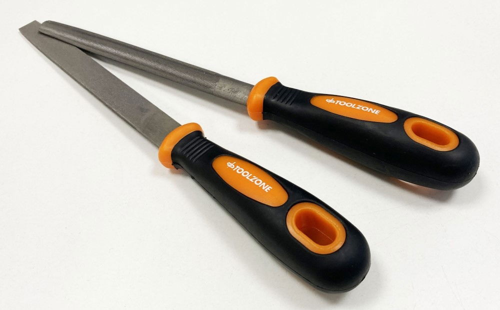 FILE SET 2PC 150mm T12 SOFT GRIP FLAT AND HALF ROUND - TOOLZONE KDPWW210