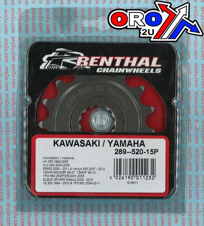 FRONT SPROCKET RENTHAL 289, KAWASAKI/YAMAHA 289-520-15P
