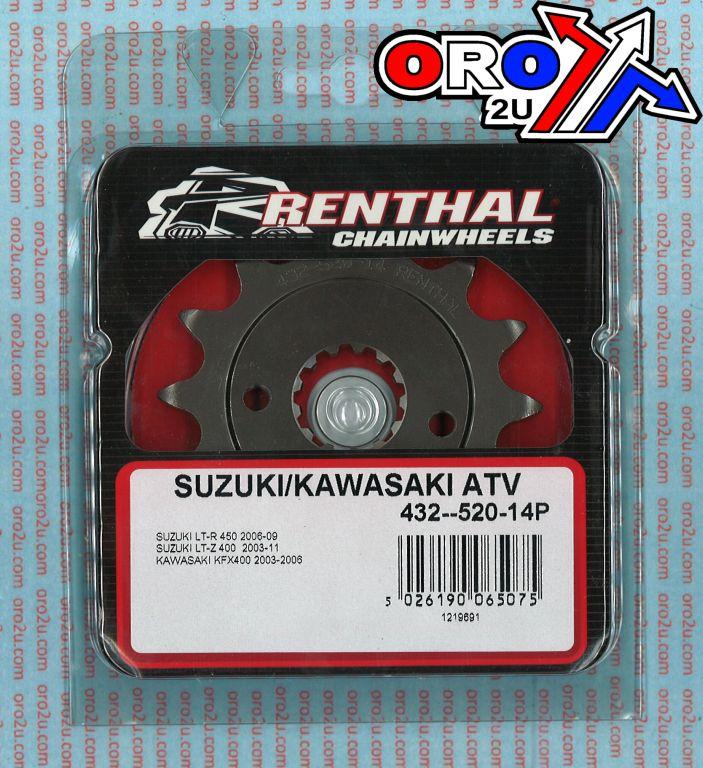 FRONT SPROCKET RENTHAL 432, SUZUKI/KAWASAKI ATV 432--520-14P, 432--520-14P