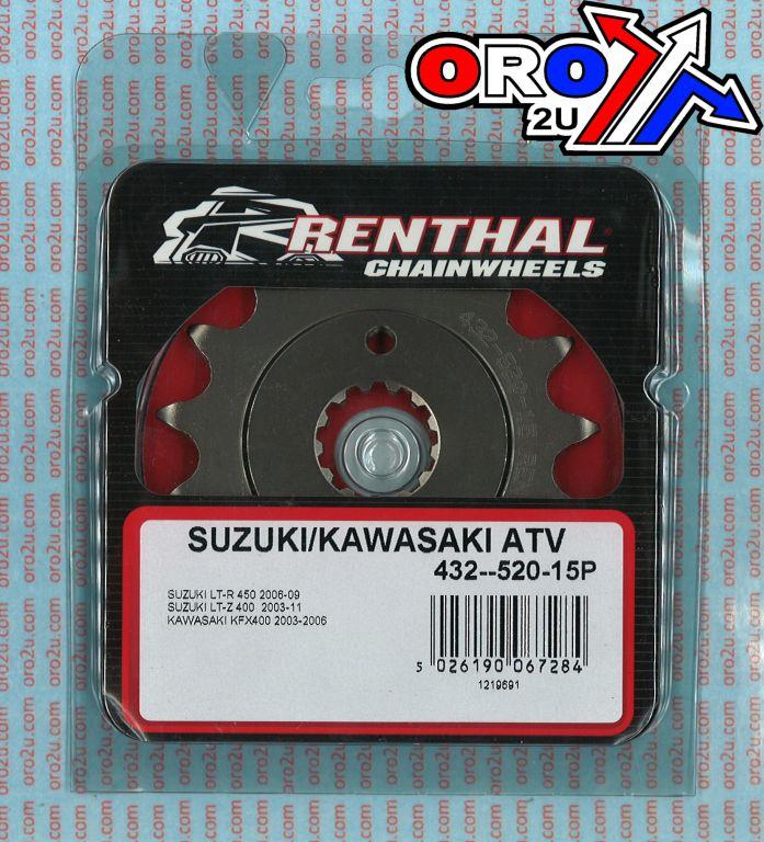 FRONT SPROCKET RENTHAL 432, SUZUKI/KAWASAKI ATV 432-520-15, 432--520-15GP