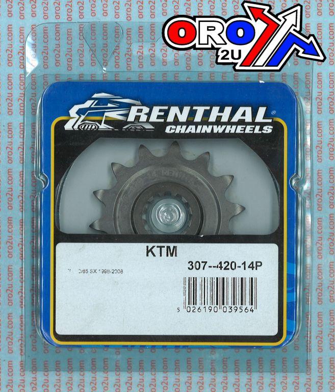 FRONT SPROCKET RENTHAL 307, KTM 65SX 1998-08, KTM 307--420-14P, 30742014, 307--420-14P