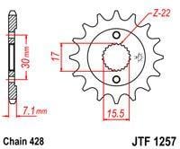 FRONT SPROCKET RENTHAL 259, HONDA CR80 CR85 259A42814