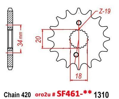 FRONT SPROCKET RENTHAL 461, HONDA 461--420-14GP