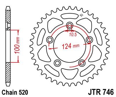 REAR SPROCKET JTR746.46 JT