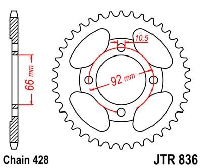 REAR SPROCKET JTR836.39 JT 428