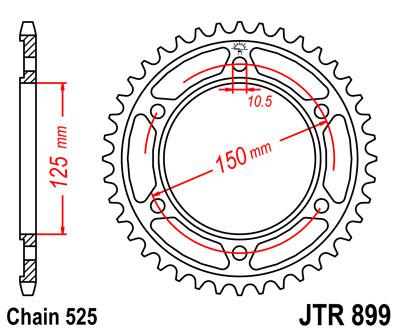 REAR SPROCKET STEEL JTR899.45