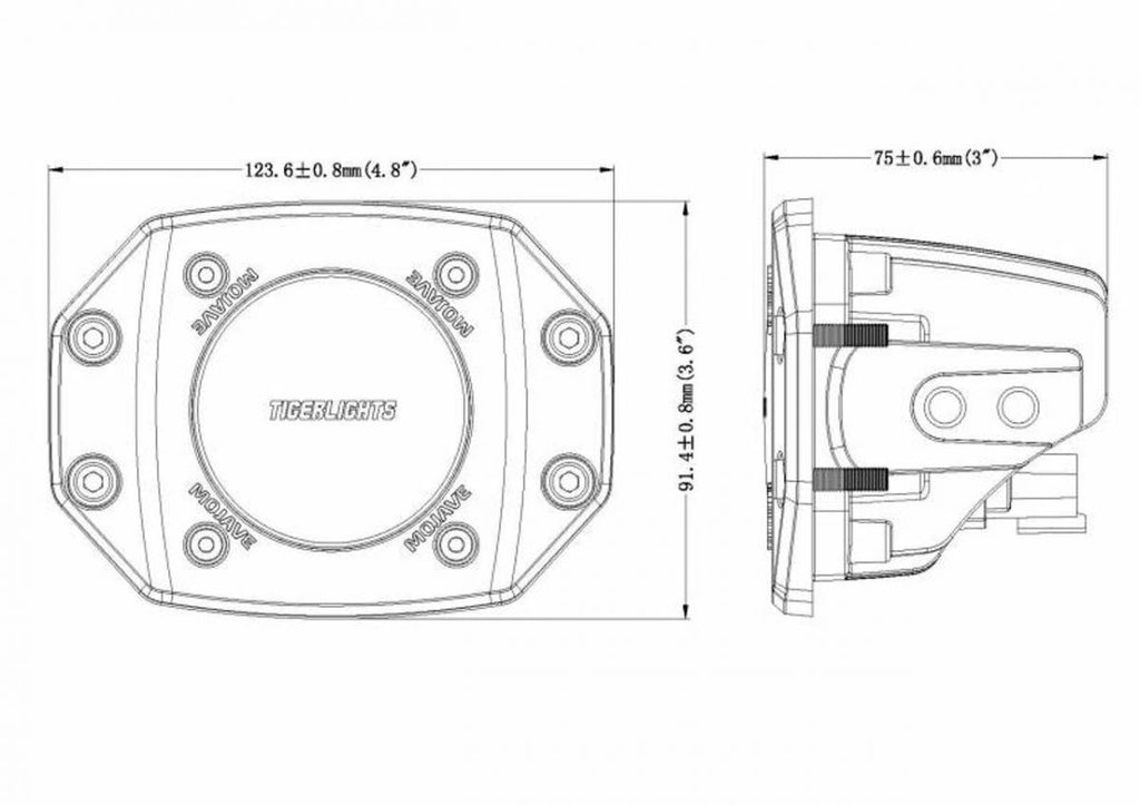 TIGER LIGHTS - DUAL FLUSH MOUNT LED SPOT LIGHT KIT 3 12/24V MOJAVE TLM3-FM-KIT