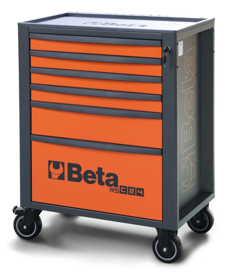 Mobile Roller Cab 6 Drawers Reinforced Worktop 800kg Capacity - Beta Tools RSC24/6-FO
