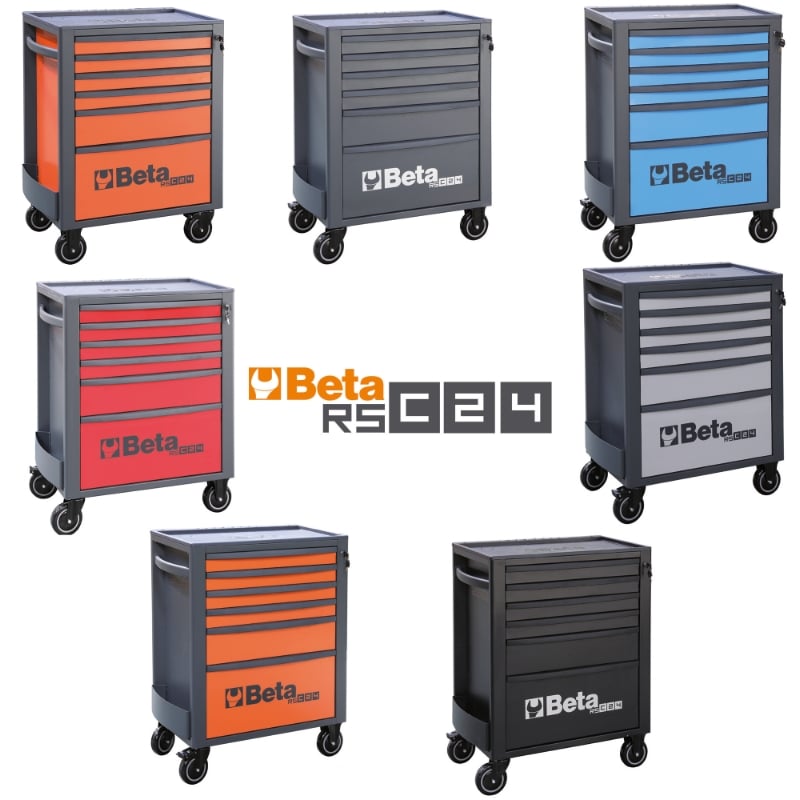 Mobile Roller Cab 6 Drawers Reinforced Worktop 800kg Capacity - Beta Tools RSC24/6-N