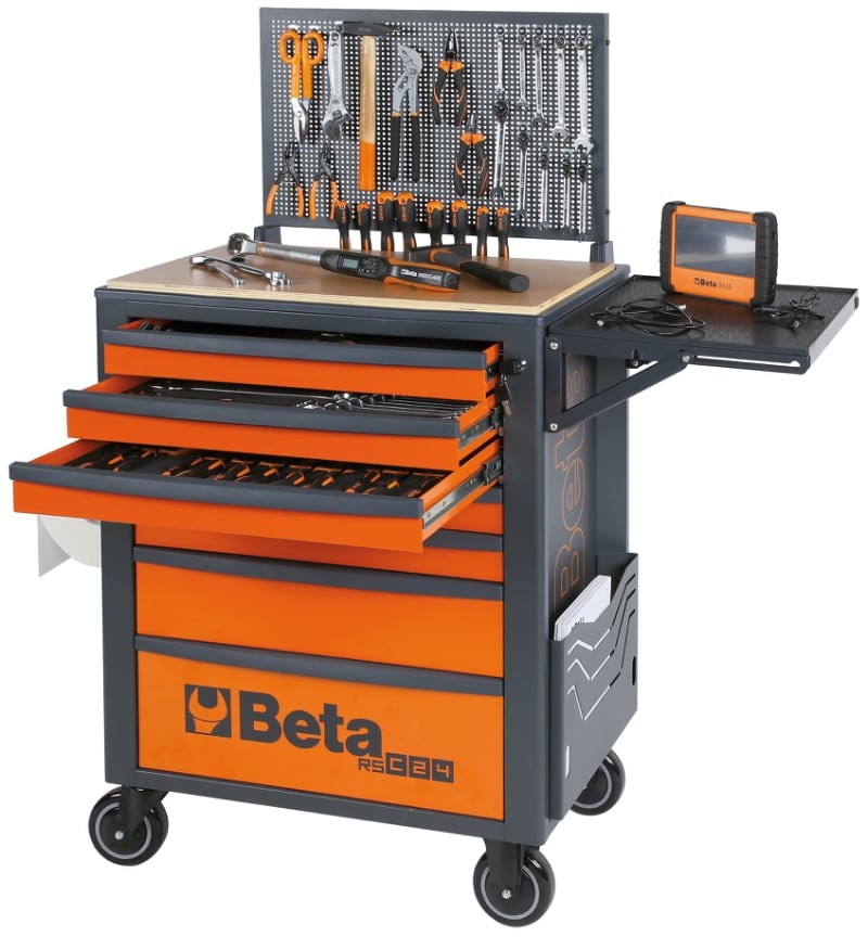 Mobile Roller Cab 7 Drawers Reinforced Worktop 800kg Capacity - Beta Tools RSC24/7-N