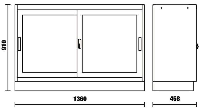 Fixed Module with Clear Polycarbonate Doors and Adjustable Shelf for Workshop - BetaC45PRO C45PRO MAT