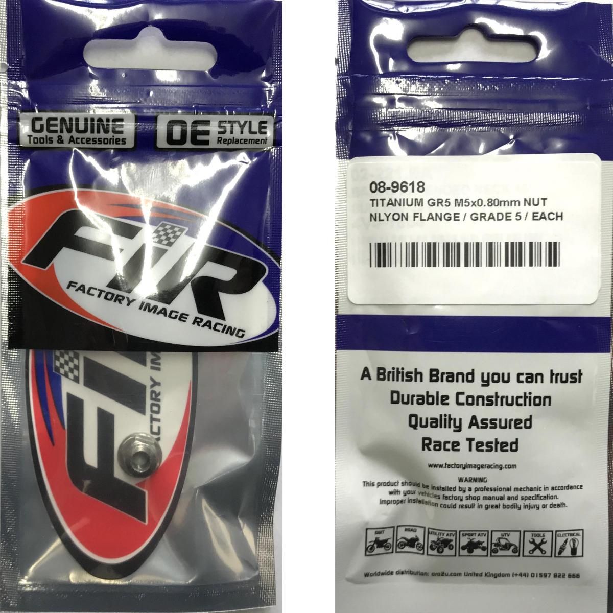 TITANIUM GR5 M5X0.80mm NUT, NYLON FLANGE / GRADE 5 / EACH