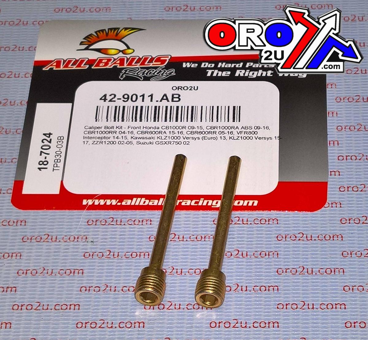 ALLBALLS BRAKE PAD BOLT KIT, ALLBALLS 18-7024 4.5x62MM HON/KAW ROAD FRONT