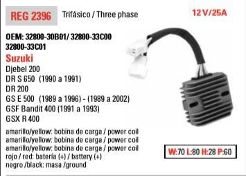 REGULATOR VOLTAGE 12v / 25A, DZE 02396-04 32800-30B01/ 32800-33C00 32800-33C01