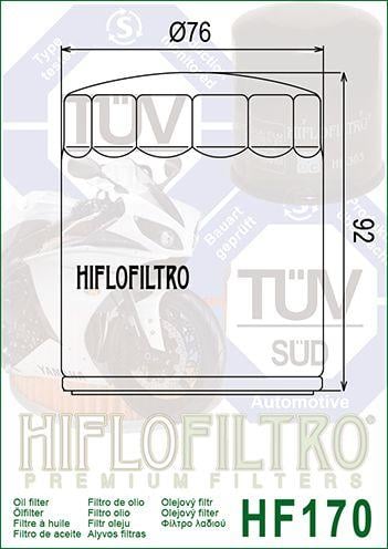 OIL FILTER HIFLO HF170B BLACK, 63805-80A, 63805-80T, 63796-77, ROAD, 63806-83