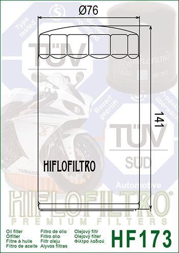 OIL FILTER HIFLO HF173C CHROME, Harley Davidson 63813-90