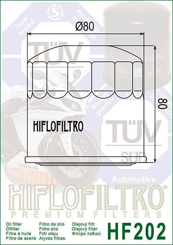 OIL FILTER HIFLO HF202 HON/KAW, HONDA/KAWASAKI, 47-7990.HF
