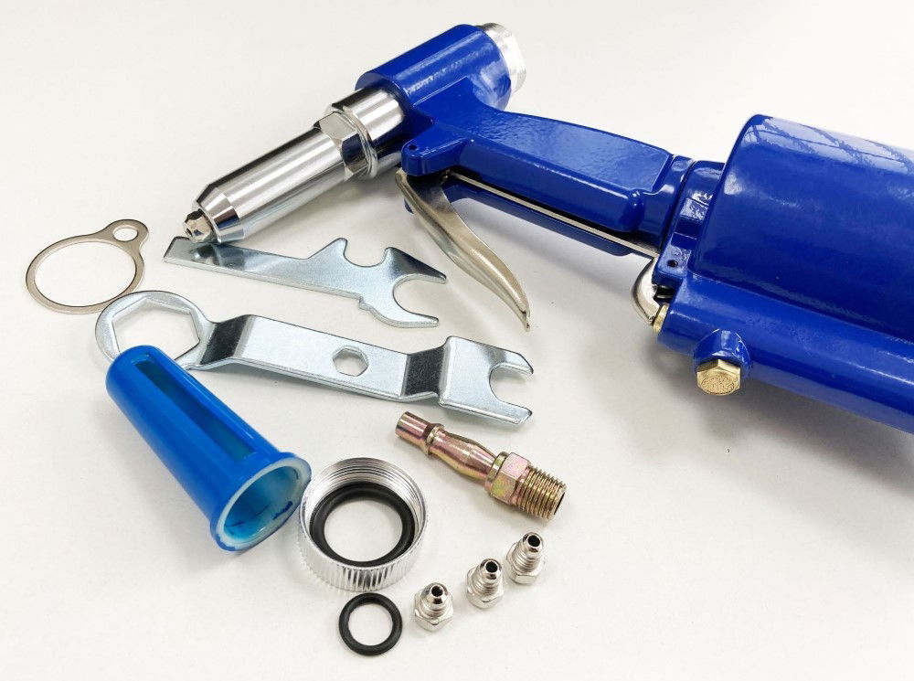 AIR HYDRAULIC RIVETER 3/16 CE APPROVED NOZZLE SIZES 2.4/3.2/4.0/4.8mm AIR INLET 1/4 bsp - TOOLZONE KDPAT075