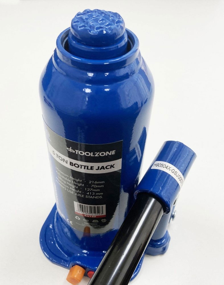 BOTTLE JACK 5 TON min height 216mm max height 413mm - TOOLZONE KDPAU149