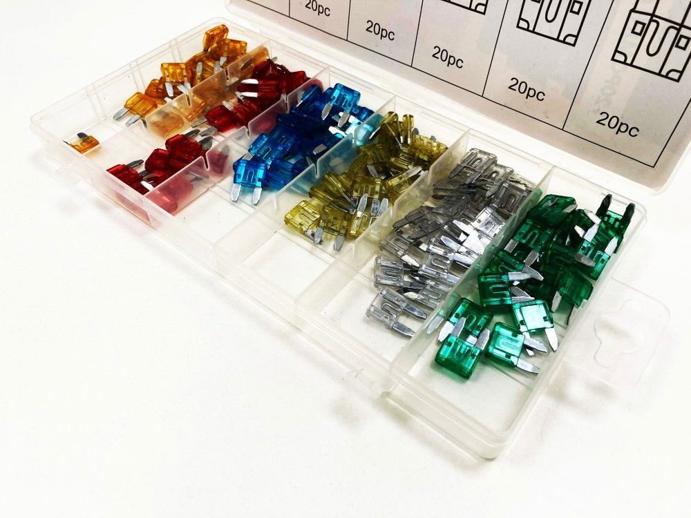 CAR FUSES MINI BLADE 120pc ASSORTED 5a-30a - TOOLZONE KDPAU303