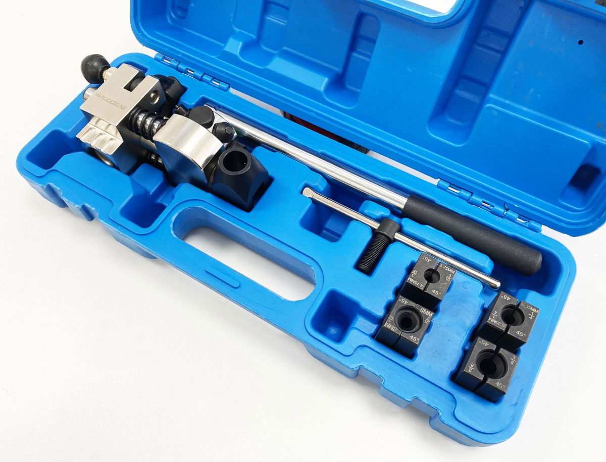 PROFESSIONAL BRAKE FLARING KIT FOR 3/16, 1/4, 5/16, 3/8 TUBES - TOOLZONE KDPAU402