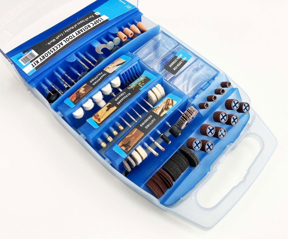 ROTARY ACCESSORY KIT 150pc FOR GRINDING POLISHING CUTTING DRILLING - TOOLZONE KDPHB261