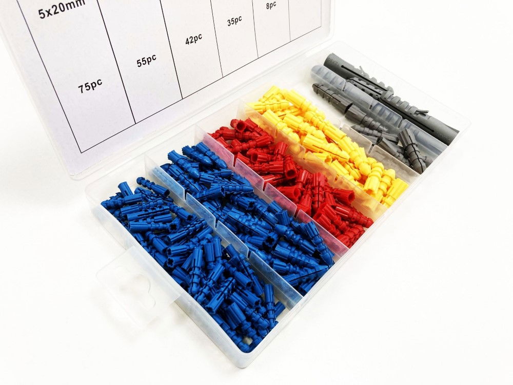 WALLPLUGS ASSORTMENT 220pc 5-12mm IN POLY BOX - TOOLZONE KDPHW070