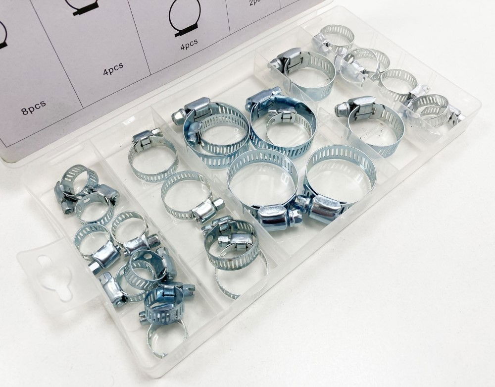 HOSE CLAMP ASSORTMENT 26pc IN STORAGE BOX - TOOLZONE KDPHW165