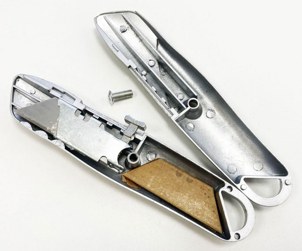 UTILITY KNIFE RETRACTABLE METAL BODY WITH 3 BLADES - TOOLZONE KDPKN016