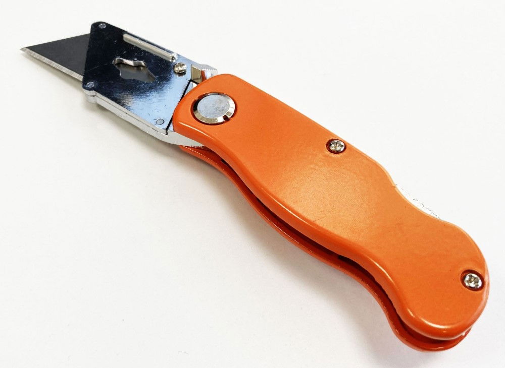 UTILITY KNIFE FOLDING LOCK BACK WITH 10 SPARE BLADES - TOOLZONE KDPKN076