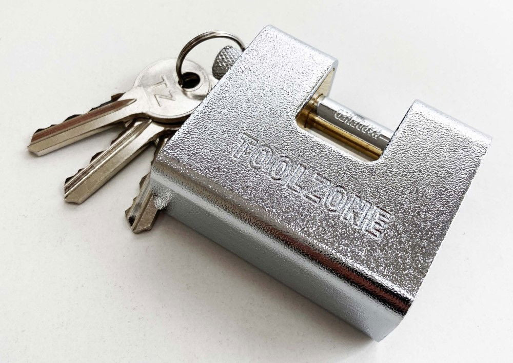 PADLOCK ARMOURED CONTAINER 63mm WITH 3 KEYS - TOOLZONE KDPLK010