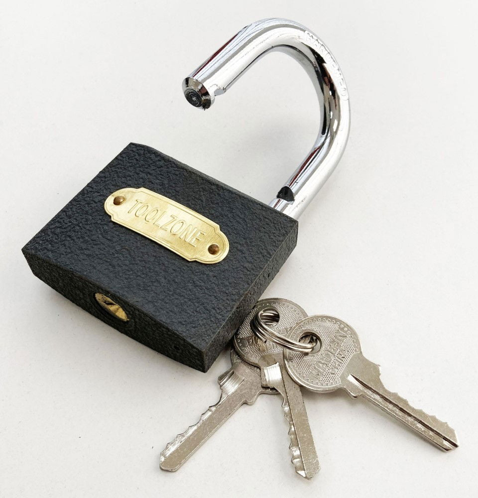 PADLOCK CAST IRON 63mm WITH 3 KEYS - TOOLZONE KDPLK030