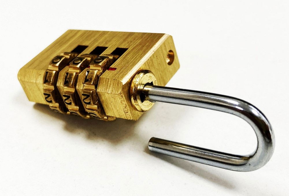PADLOCK COMBINATION 3 DIAL BRASS SMALL - TOOLZONE KDPLK054