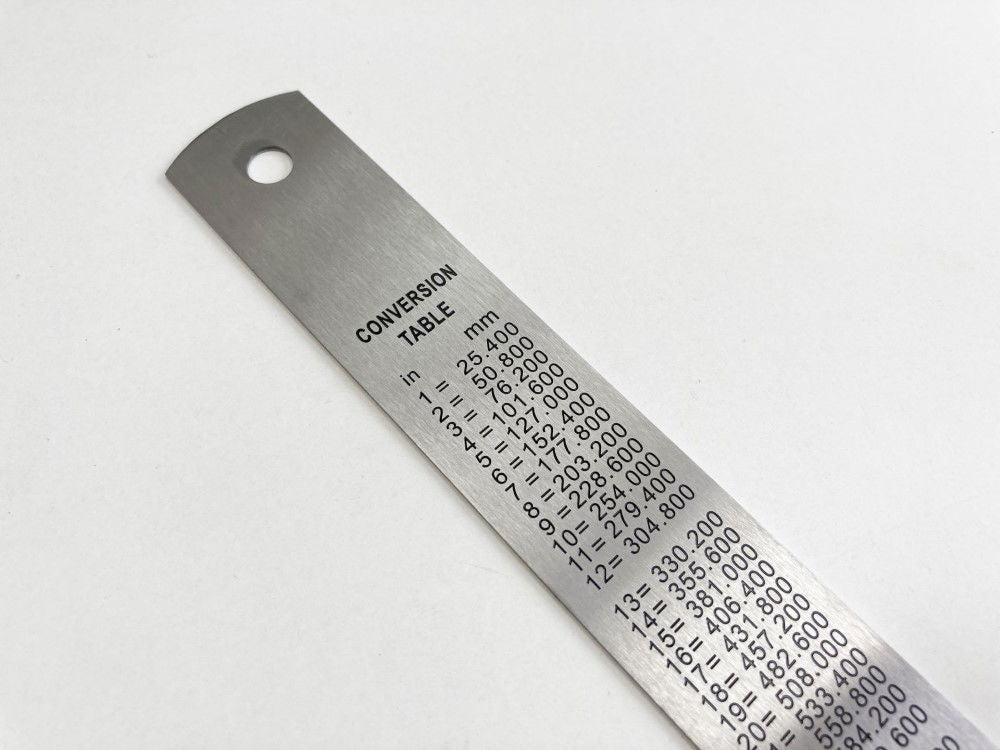 STAINLESS STEEL RULER 12 1mm THICKNESS METRIC AND IMPERIAL - TOOLZONE KDPMS100