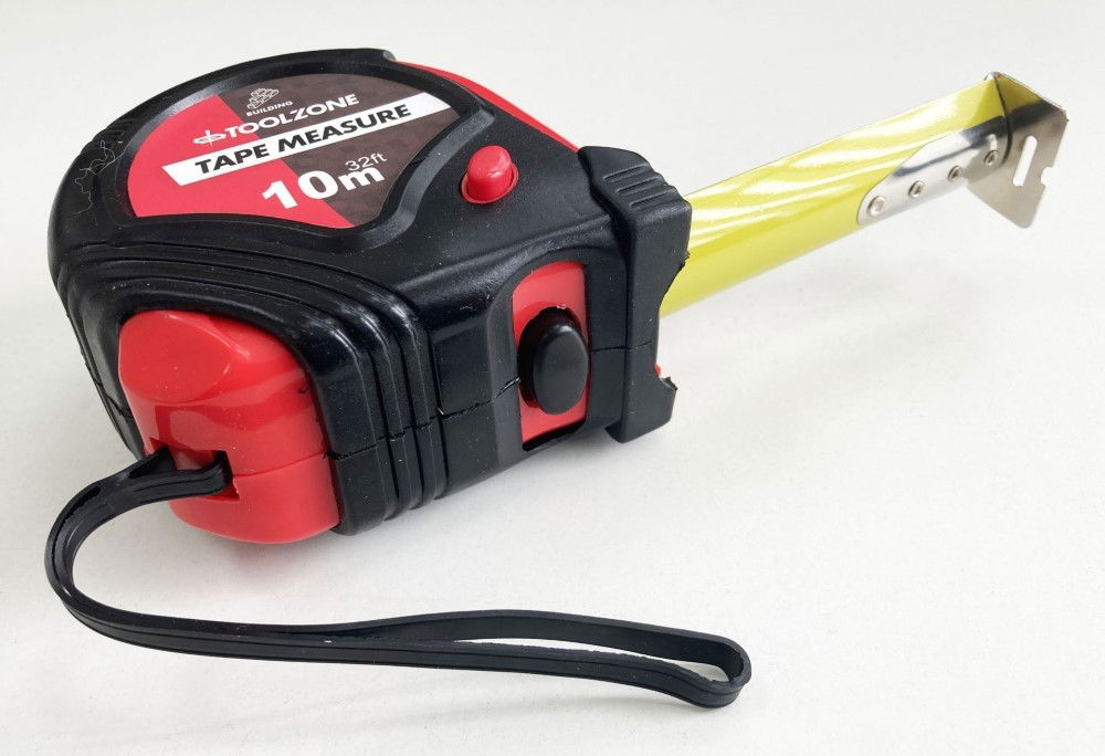 TAPE MEASURE 10m x 32mm RUBBER COATED METRIC AND IMPERIAL - TOOLZONE KDPMS125
