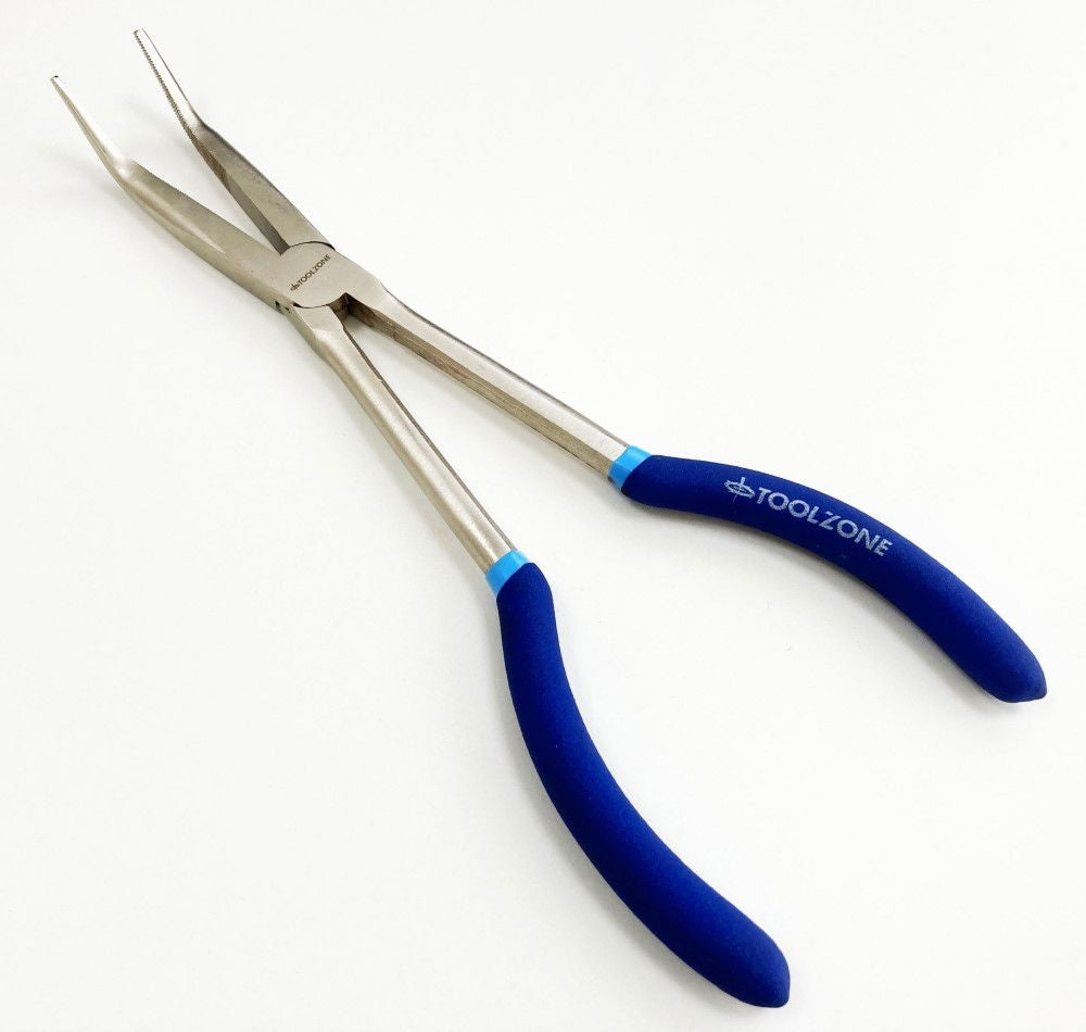 BENT NOSE PLIERS 45 DEGREE 11 CRV SOFT GRIP HANDLES - TOOLZONE KDPPL133
