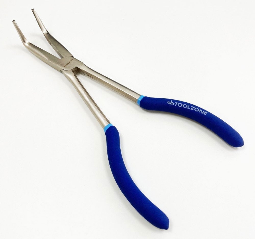 BENT NOSE PLIERS 90 DEGREE 11 CRV SOFT GRIP HANDLES - TOOLZONE KDPPL134