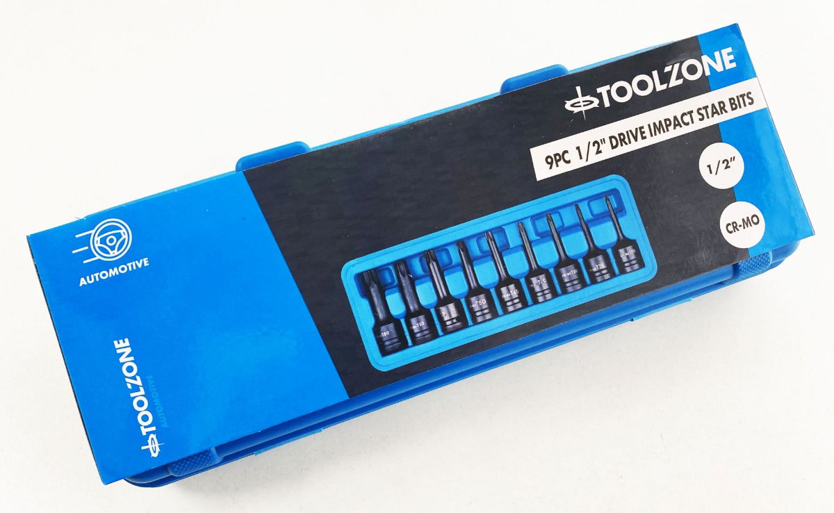 IMPACT STAR BIT SET 9PC T20-T70 1/2 DRIVE - TOOLZONE KDPSD071