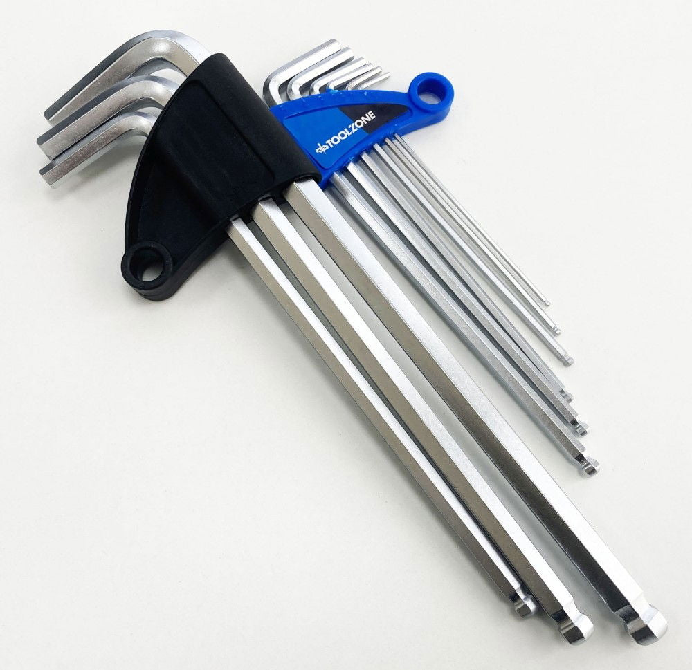 EXTRA-LONG BALL HEX KEY SET 9PC 1.5-10mm - TOOLZONE KDPSD075