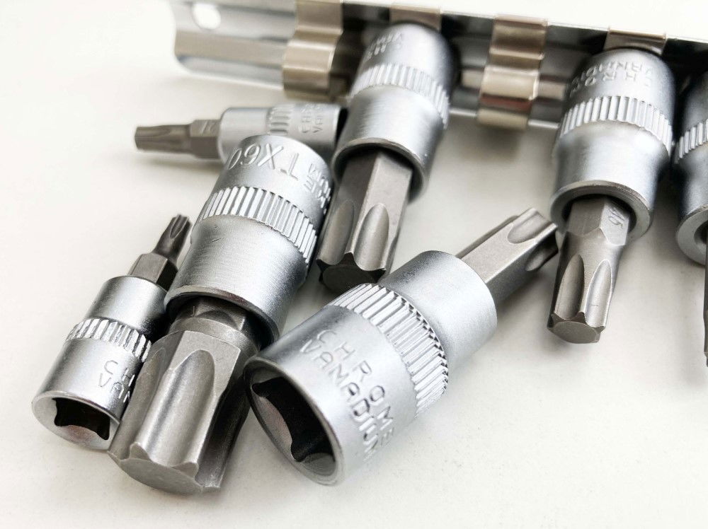 STAR BIT SOCKET SET 11PC T10-T60 ON RAIL - TOOLZONE KDPSD078