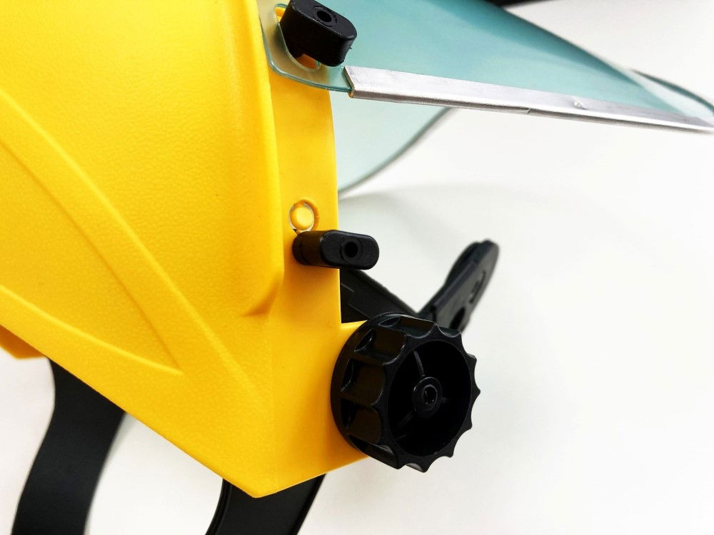 YELLOW CLEAR SAFETY VISOR ADJUSTABLE HEAD BAND EN166 EN1731 - TOOLZONE KDPSF013