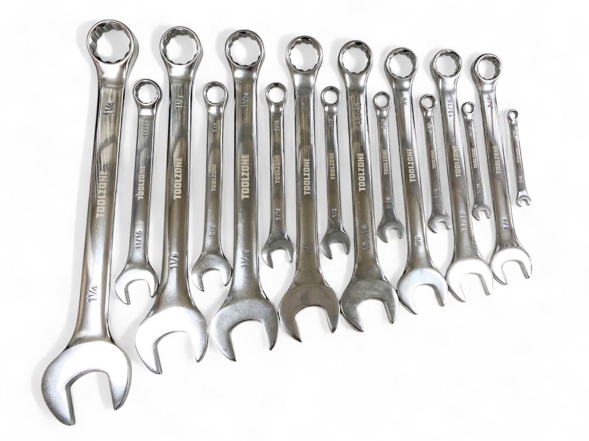 COMBINATION SPANNER SET 16PC AF CHROME VANADIUM POLISHED - TOOLZONE KDPSP010