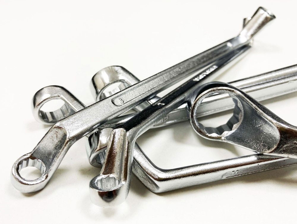 RING SPANNER SET 6PC 6x7mm TO 16x17mm DROP FORGED CHROME PLATED - TOOLZONE KDPSP023