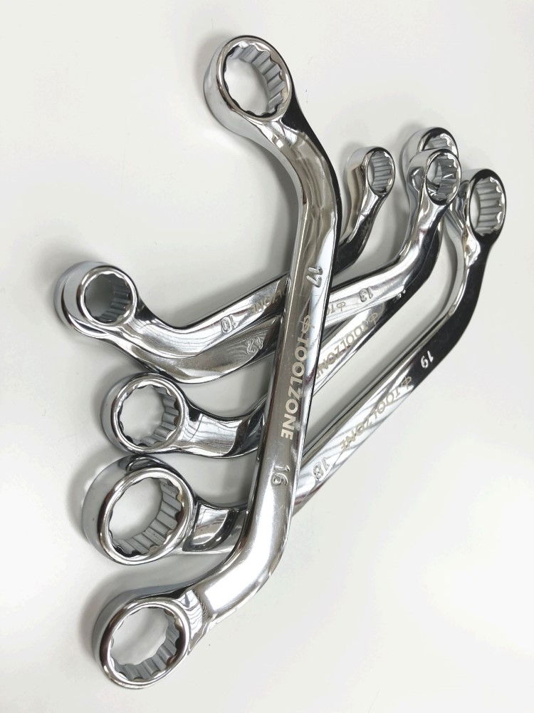 HALF MOON SPANNER SET 5PC 10x11mm TO 18x19mm CHROME VANADIUM SATIN - TOOLZONE KDPSP036